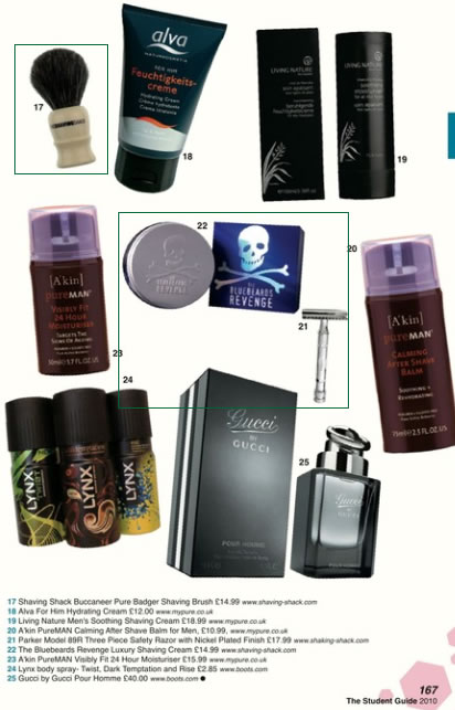 ShackStudentGuide ShackStudentGuide Three Shaving Shack products featured in student grooming feature