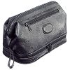Rimini Black Leather Top Zip Wash Bag (Large)