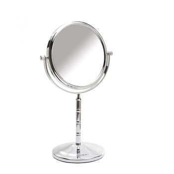 Pedestal Shaving Mirror Chrome 15cm x 5 Magnification