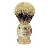 Plisson Horn Handle Pure White High Mountain Badger Brush 