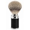 Muhle Black and Chrome Handle Silvertip Badger Brush