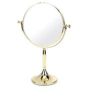 Gold Pedestal Shaving Mirror 15cm x 3 Magnification 