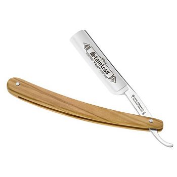 Boker Olive Wood 5/8 Stainless Steel Open Razor
