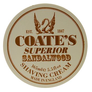 Coates Sandalwood Shaving Cream (165ml Tub)