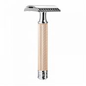 Muhle R41 Double Edged Chrome Safety Razor (Open Comb - Rose Gold) 