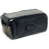 Rimini Black Leather Twin Zip Box Shape Wash Bag (Medium)