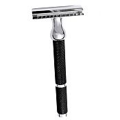 Parker Model 71R Three Piece Safety Razor with Black and Nickel Plated Finish