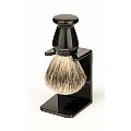 Edwin Jagger Best Badger Brush Medium with Drip Stand (Ebony)