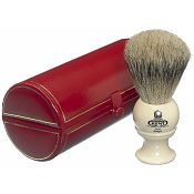 Kent BK2 Pure Grey Badger Shaving Brush (White)