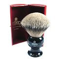 Kent BLK12 Silver Tip Badger Shaving Brush (Black)