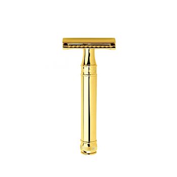 Edwin Jagger Gold Plated Double Edge Razor DE8911G (Plus 5 Derby DE Blades)