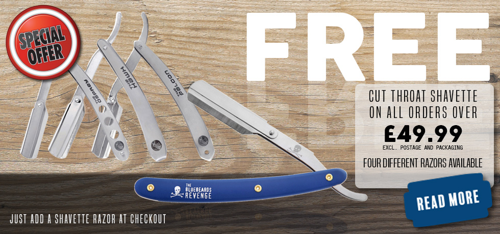 Free choice of cut throat shavette razors