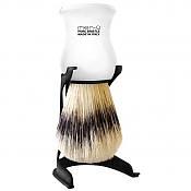 Men-U Barbiere Shaving Brush, Stand and Shaving Creme (White)