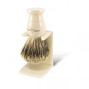 Edwin Jagger Best Badger Brush Medium with Drip Stand (Imitation Ivory)