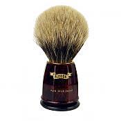 Plisson Burled Walnut Handle European White Badger Brush
