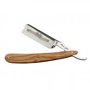 Ralf Aust 5/8 Carbon Steel Olive Wood Open Razor (Spanish Point)