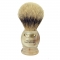 Plisson Horn Handle Pure White High Mountain Badger Brush (Size 12) 