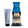 Men-U Barbiere Shaving Brush, Stand and Shaving Creme (Blue)