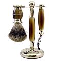 Luxury Edwardian Mach3 Shaving Set (Horn) plus FREE Truefitt & Hill 1805 Shaving Cream